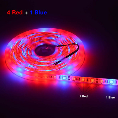 5M vízálló LED fitolámpák szalag teljes spektrumú LED növekedési lámpa szalag beltéri fito lámpa virágokhoz zöldség magvak palánta lámpa