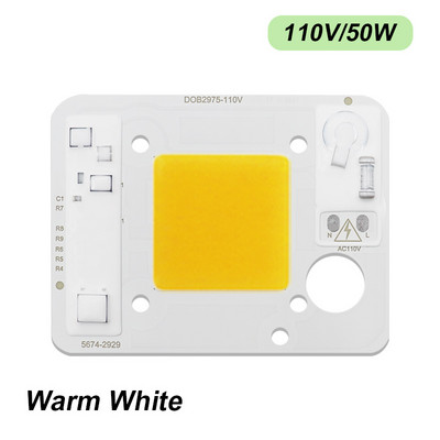 Cip LED COB de 50W 110V 220V Dimensiune luminoasă 29X29mm Luminozitate mare spectru complet pentru exterior, interioare, răsaduri de plante hidroponice