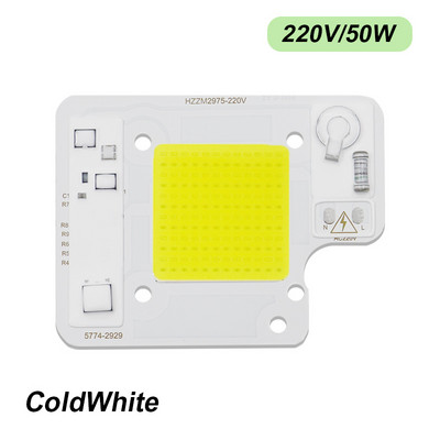 Cip LED COB de 50W 110V 220V Dimensiune luminoasă 29X29mm Luminozitate mare spectru complet pentru exterior, interioare, răsaduri de plante hidroponice