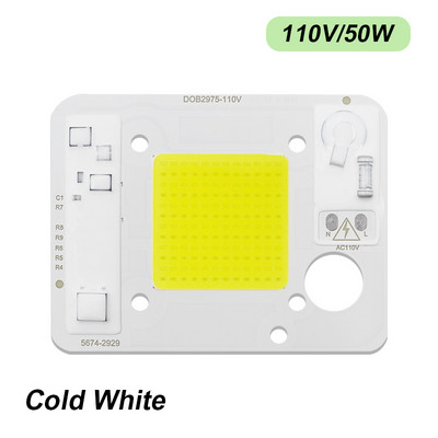 Cip LED COB de 50W 110V 220V Dimensiune luminoasă 29X29mm Luminozitate mare spectru complet pentru exterior, interioare, răsaduri de plante hidroponice