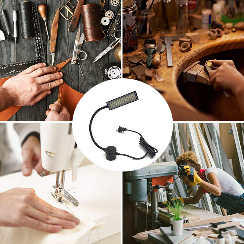 Itin ryškus pritemdomas LED naktinis apšvietimas AC110-265V EU/US kištukas Siuvimo mašina Drabužių lempa Pramoniniai gręžimo presai Veikia