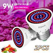 2PC LED Grow Light pilna spektra spuldze E14 220V siltumnīcas hidroponiskā lampa augšanas gaisma iekštelpu augu fito ziedu lampai 1 gab.
