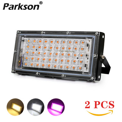 2GAB LED Grow Light Prožektors 50W 220V Park Garden Prožektors Āra Prožektori Iekštelpu siltumnīcas Augu Lampas