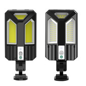 87 LED-uri Lumină solară în aer liber pentru grădină curte Lumini stradale PIR Senzor de mișcare Lampă de perete rezistentă la apă Telecomandă 3 moduri de iluminare