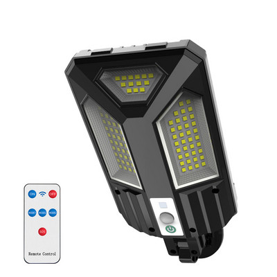 87 LED-uri Lumină solară în aer liber pentru grădină curte Lumini stradale PIR Senzor de mișcare Lampă de perete rezistentă la apă Telecomandă 3 moduri de iluminare