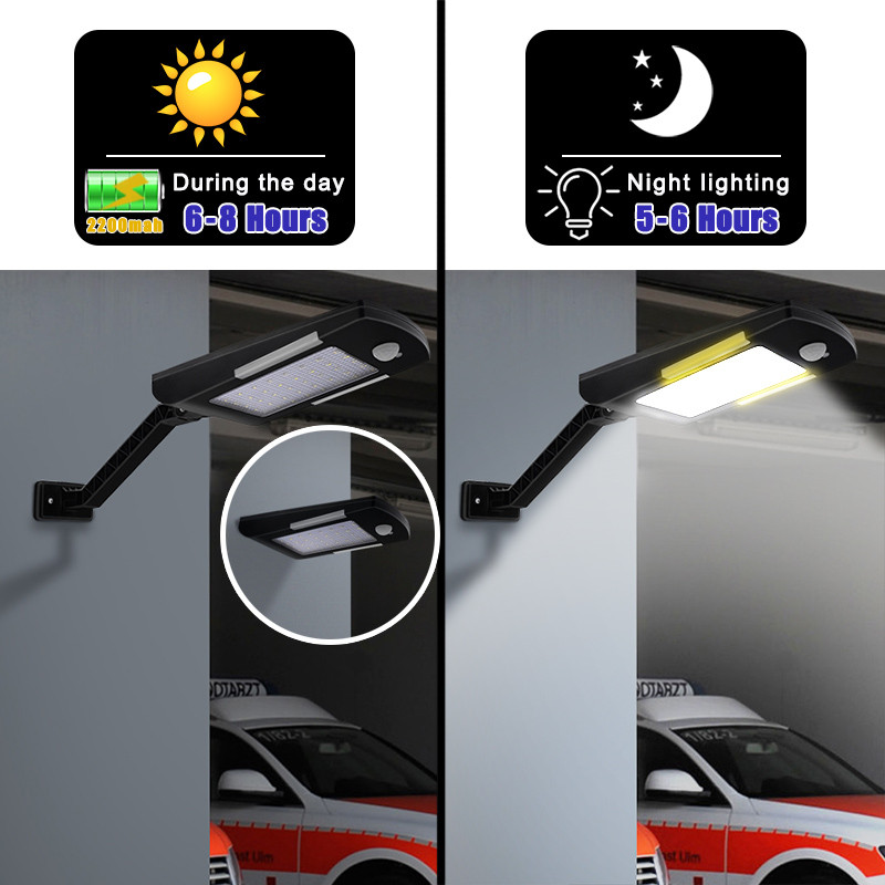 Päikesevalgusti välitingimustes 54 LED-i ülierksad liikumisanduriga tuled juhtmevabad veekindlad päikesevalgustid õueaia jaoks