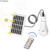 Lampă portabilă cu energie de 7W/9W Bec solar Lampă de grădină în aer liber Telecomanda cu energie solară Lumină de exterior Lumină cu panou solar