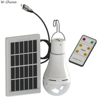 Lampă portabilă cu energie de 7W/9W Bec solar Lampă de grădină în aer liber Telecomanda cu energie solară Lumină de exterior Lumină cu panou solar