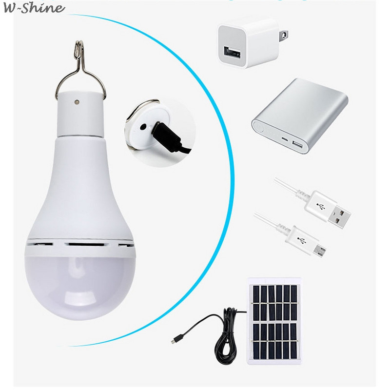 Lampă portabilă cu energie de 7W/9W Bec solar Lampă de grădină în aer liber Telecomanda cu energie solară Lumină de exterior Lumină cu panou solar