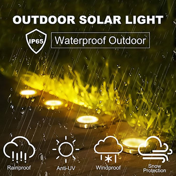8 LED слънчеви наземни светлини Слънчева външна лампа Външен слънчев водоустойчив в земята пейзаж за пътека Двор Палуба Тревна пътека
