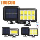 Lumină solară COB LED în aer liber Lumina soarelui Lampă de perete cu senzor de mișcare PIR impermeabilă Lampă de securitate stradală de urgență Decor pentru grădină