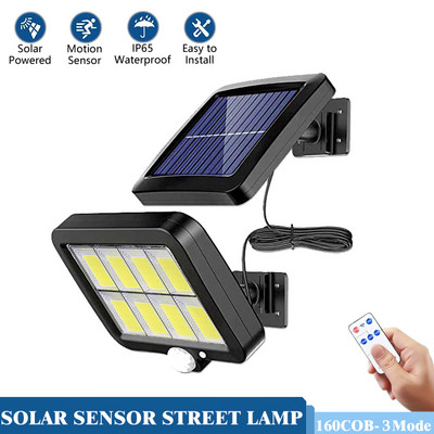 Lumină solară COB LED în aer liber Lumina soarelui Lampă de perete cu senzor de mișcare PIR impermeabilă Lampă de securitate stradală de urgență Decor pentru grădină