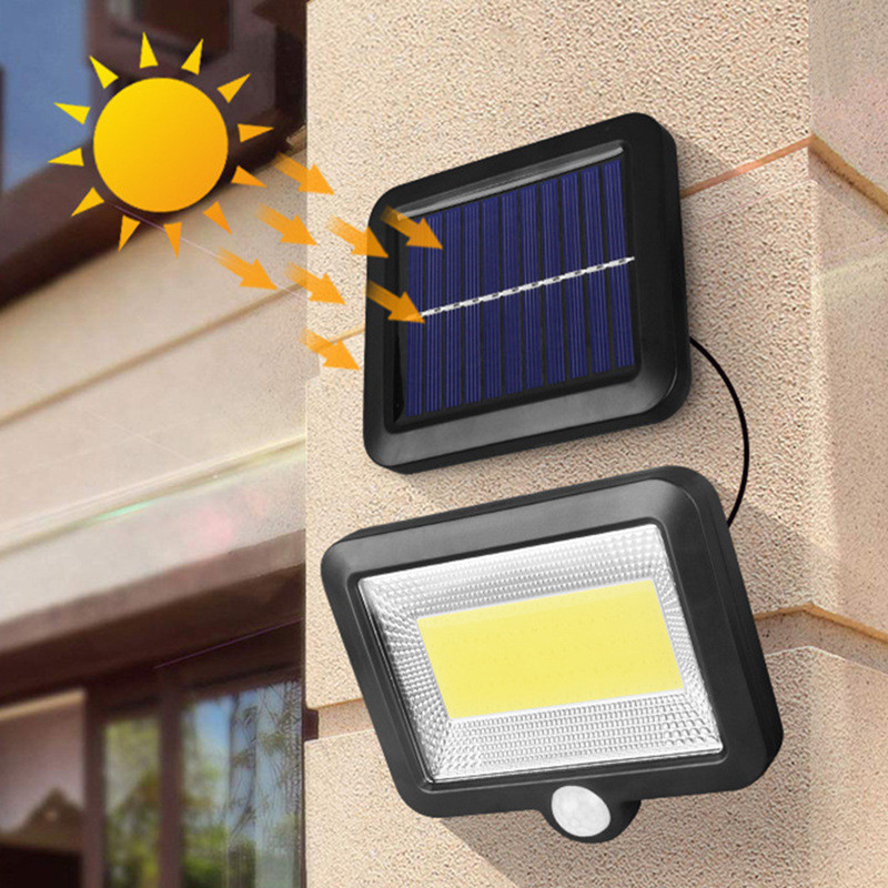 Lumină solară COB LED în aer liber Lumina soarelui Lampă de perete cu senzor de mișcare PIR impermeabilă Lampă de securitate stradală de urgență Decor pentru grădină