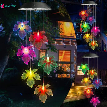 Променящ цвета си слънчева енергия вятър камбанка колибри ангел пеперуда водоустойчива светлина за външна декорация за вътрешен двор градина