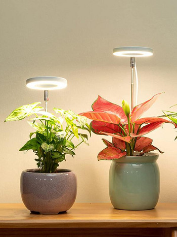 LED светлина за отглеждане на пълен спектър за отглеждане на растения USB 5V регулируема по височина димируема лампа за отглеждане с таймер за стайни растения, билка