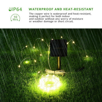 Слънчева светлина Външна водоустойчива 50/100/200/300 LED лампа за празнично коледно парти Фея Градински гирлянд
