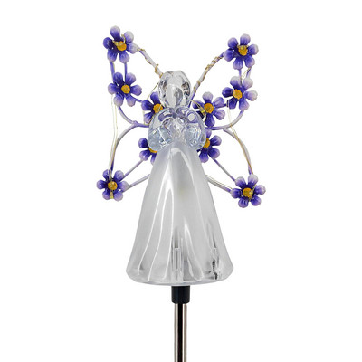 Lumină solară cu LED-uri înger, în aer liber, impermeabilă, pentru curtea, pentru decorarea gazonului. Lumină pentru grădină