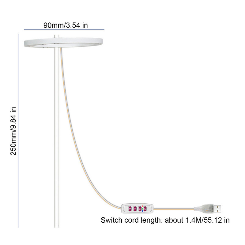 Lumină mică de creștere cu LED Mini lampă de creștere de birou Lampă de creștere pentru plante de interior Lampă de creștere cu capete inelare LED pentru seră hidroponică