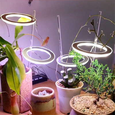 Angel Ring Plant Grow Light 5V USB fitolampa augalams LED viso spektro lempa kambarinėms gėlėms šiltnamio sodinukų sodinukams namų gėlė