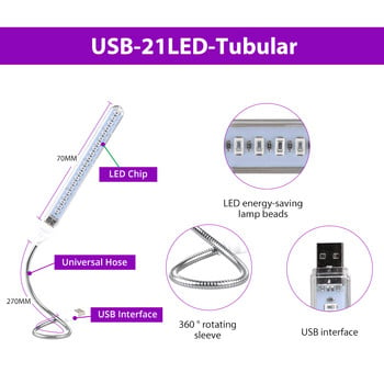 Led Plant Grow Light Tube Гъвкава USB Grow Light Пълен спектър Червени цветя Разсад Оранжерия Nurture Grow Lights