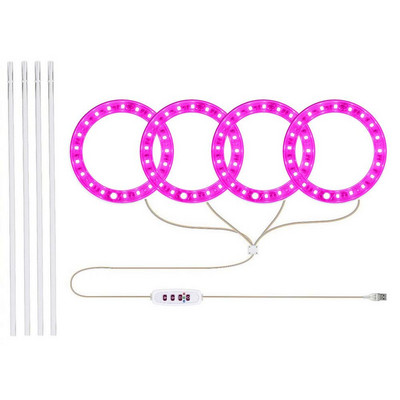 Augu audzēšanas gredzenu lampa iekštelpu pilna spektra gredzens LED augu augšanas gaisma 3 krāsu spektra augu augšanas gaismas gredzens iekštelpu augiem