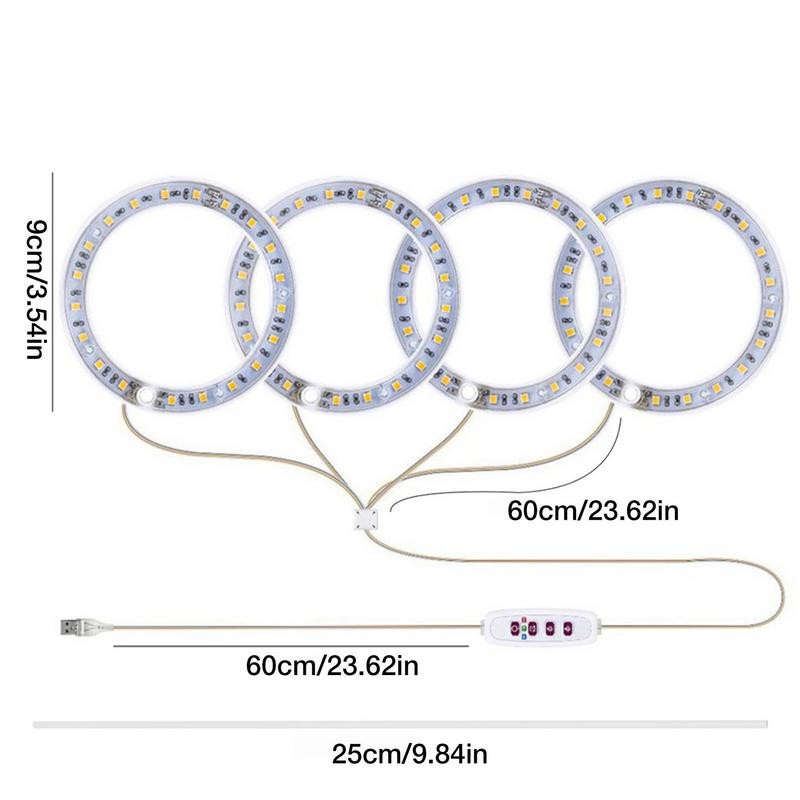 Augu audzēšanas gredzenu lampa iekštelpu pilna spektra gredzens LED augu augšanas gaisma 3 krāsu spektra augu augšanas gaismas gredzens iekštelpu augiem
