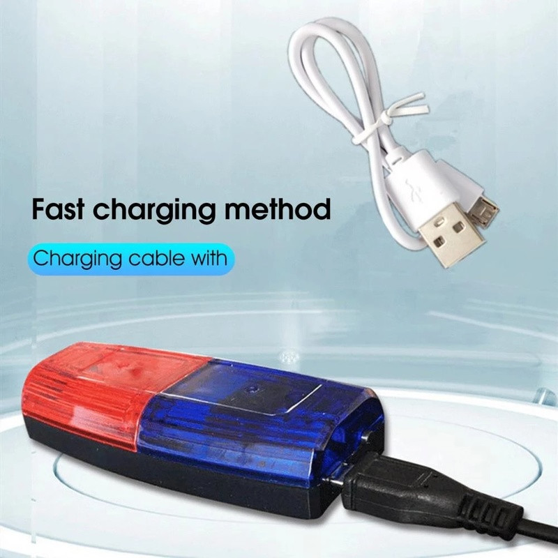 Šviesos diodas, raudonas, mėlynas, įspėjimas, mirksi policijos lemputė, mirksinti peties lemputė USB įkraunamas peties įspėjimo saugos žibintas dviračio galinis žibintas