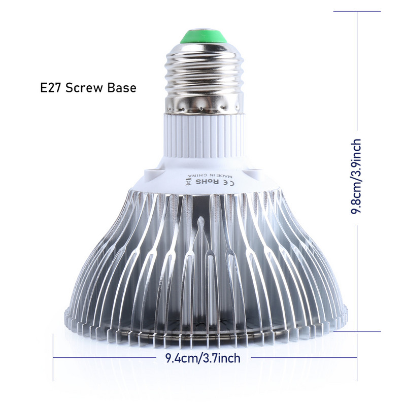 78 LED taime fütolamp 50 W kasvuvalgus täisspektriga sooja kasvu lambipirn lilleseemnete jaoks siseruumides kasvatamiseks