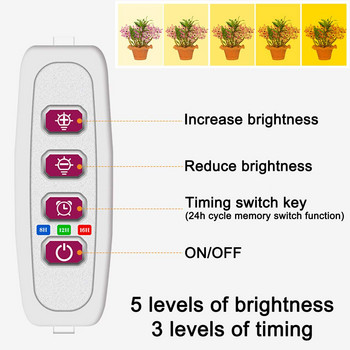 Φώτα LED Ring Grow Light DC5V USB Full Spectrum Phytolamp Λαμπτήρες καλλιέργειας Φωτισμός Οικιακά φυτά Σπορόφυτα Ανάπτυξη Λουλούδι εσωτερικού χώρου