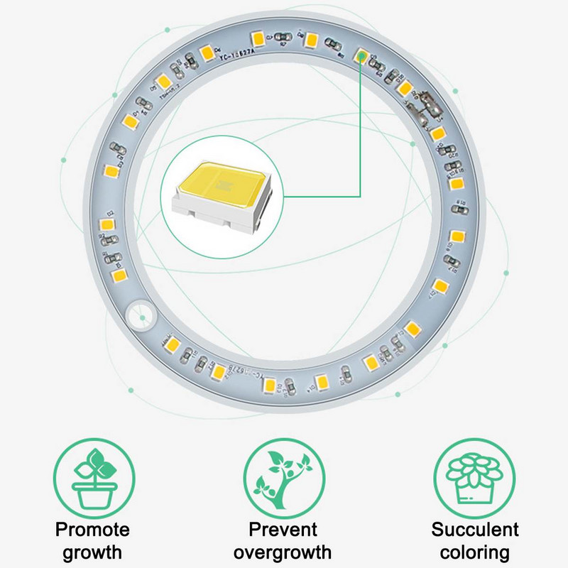 LED gaismas gredzens augšanas gaisma DC5V USB pilna spektra fitolampas audzēšanas lampas apgaismojums mājas augi stādi augšana ziedi iekštelpām
