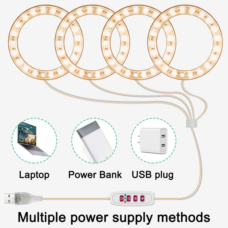 LED gaismas gredzens augšanas gaisma DC5V USB pilna spektra fitolampas audzēšanas lampas apgaismojums mājas augi stādi augšana ziedi iekštelpām