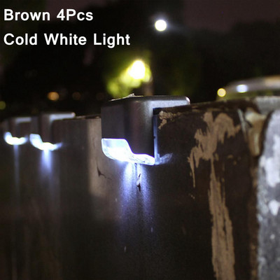 4 db LED-es napelemes utcai lámpa kültéri vízálló fali lámpa lépcsőkert, tájképi lépcsők fedélzeti világítás erkély kerítés napelemes lámpa