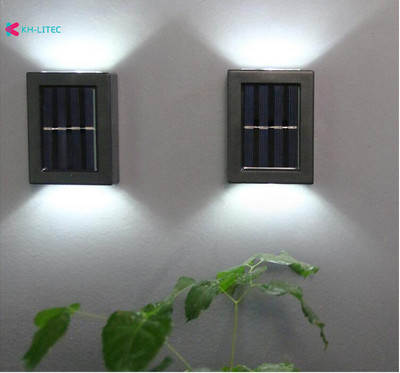 1/2PC Lampă solară de perete în aer liber grădină de uz casnic Lampă de perete rezistentă la apă Iluminare în sus și în jos gard de grădină Iluminat decorativ în aer liber