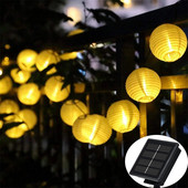 Lanternă impermeabilă șir de lumini solare 6,5 m 30 LED-uri Ghirlandă în aer liber pentru terasa Lampă cu energie solară de Crăciun pentru decorarea grădinii