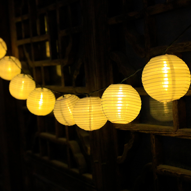 Lanternă impermeabilă șir de lumini solare 6,5 m 30 LED-uri Ghirlandă în aer liber pentru terasa Lampă cu energie solară de Crăciun pentru decorarea grădinii