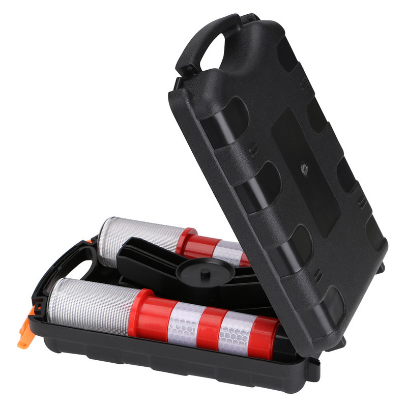 2db LED-es mágneses elemlámpa vészhelyzeti útszéli jelzőlámpák Levehető állvány jelzőfény biztonsági villogó fény figyelmeztető jelzés SOS lámpák