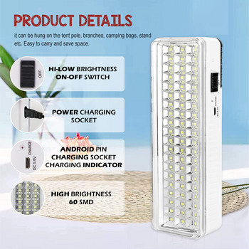 Φωτιστικό LED έκτακτης ανάγκης Φορητό Επιτοίχιο επαναφορτιζόμενο αυτόματο φανάρι εργασίας Λάμπα μπαταρίας για διακοπή ρεύματος στο σπίτι
