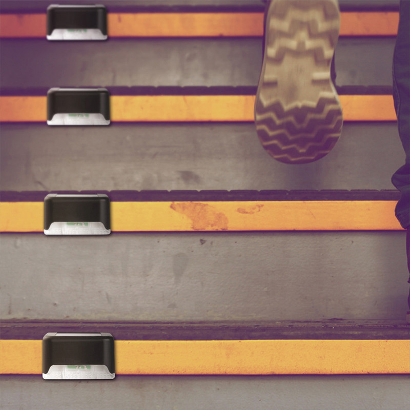 4 buc LED Lampă solară Cale Scară Lumină de perete în aer liber impermeabilă Grădină Peisaj Trepte Scară Lumini de punte Balcon Gard Lumină solară