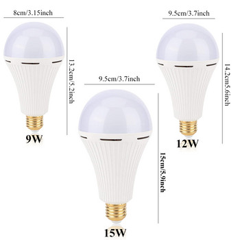 Επαναφορτιζόμενες λάμπες έκτακτης ανάγκης διατηρούν το φως κατά τη διάρκεια διακοπής ρεύματος 12W 65W ισοδύναμες λάμπες για διακοπή ρεύματος στο σπίτι