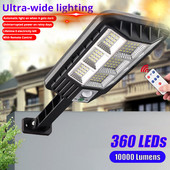 2000 W napelemes kültéri lámpa 360 COB Erőteljes napelemes lámpa mozgásérzékelő, 3 üzemmódú vízálló napelemes kerti utcai lámpa