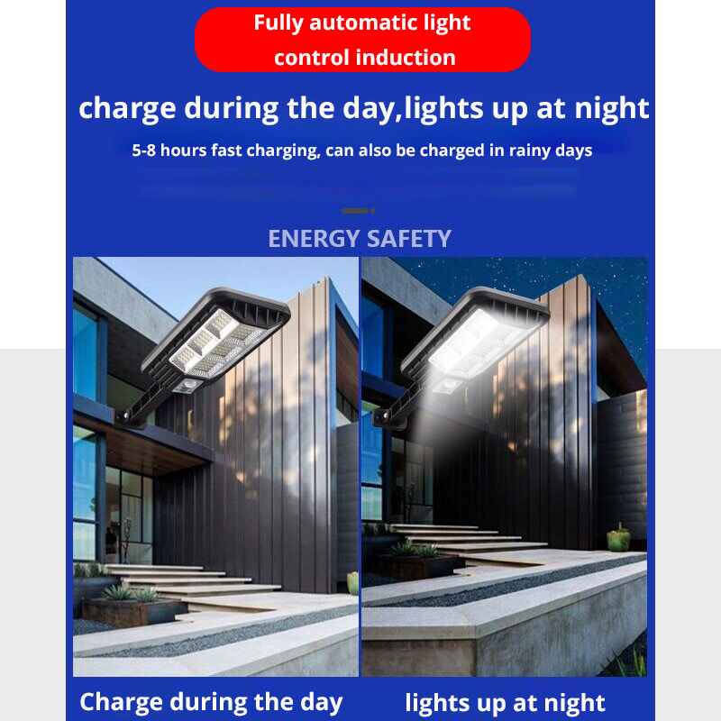 2000 W napelemes kültéri lámpa 360 COB Erőteljes napelemes lámpa mozgásérzékelő, 3 üzemmódú vízálló napelemes kerti utcai lámpa
