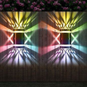 LED ηλιακό φωτιστικό τοίχου εξωτερικού χώρου Έπιπλα κήπου Αδιάβροχο ηλιακό φως κήπου Ηλιακό τροφοδοτικό φράχτη Πλυντήριο τοίχου Μπαλκόνι Διακόσμηση κήπου