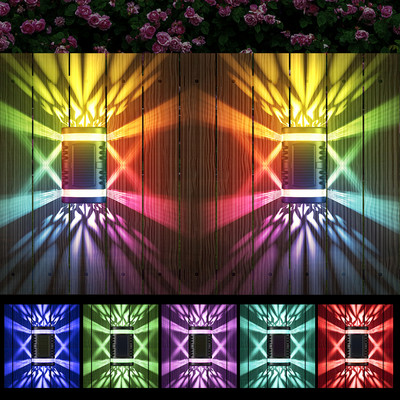 LED saulės lauko sieninė lempa sodo baldai vandeniui atsparūs saulės spinduliams sodo saulės energija varoma tvoros sienelių plovimo mašina balkono sodo dekoras