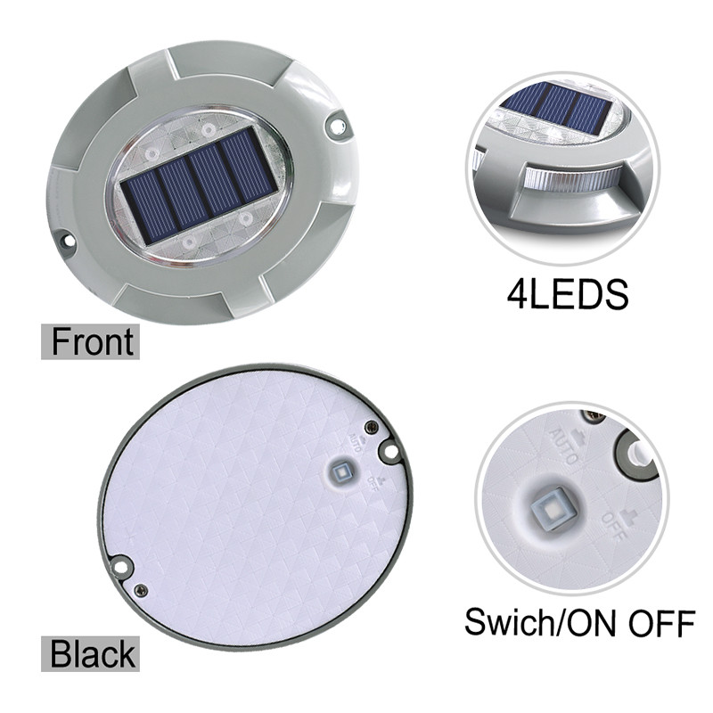 Saules LED dokstacijas ceļa klāja ceļa tapu veidotāja gaismas ūdensnecaurlaidīgas drošības gaismas lampa āra piebraucamā ceļa celiņa pagalma dārza pakāpiena lampa
