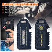 Mini LED raudonos mėlynos peties taktinis policijos žibintuvėlis USB įkraunamas žibintuvėlis avarinis švilpukas raktų pakabuko lemputė dviračio įspėjamoji lemputė