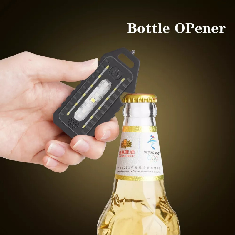 Mini LED raudonos mėlynos peties taktinis policijos žibintuvėlis USB įkraunamas žibintuvėlis avarinis švilpukas raktų pakabuko lemputė dviračio įspėjamoji lemputė