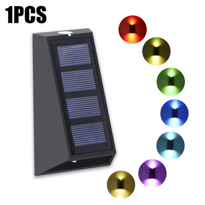 Lumini solare de perete RGB Ip65, impermeabile, în aer liber, care schimbă culoarea, decorarea grădinii, lampă solară, lumină de gard, scară.