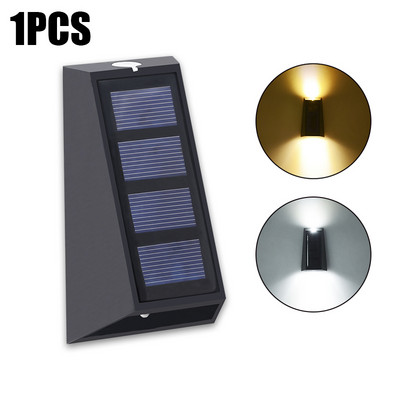 Lumini solare de perete RGB Ip65, impermeabile, în aer liber, care schimbă culoarea, decorarea grădinii, lampă solară, lumină de gard, scară.