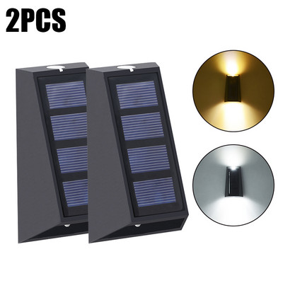 Lumini solare de perete RGB Ip65, impermeabile, în aer liber, care schimbă culoarea, decorarea grădinii, lampă solară, lumină de gard, scară.