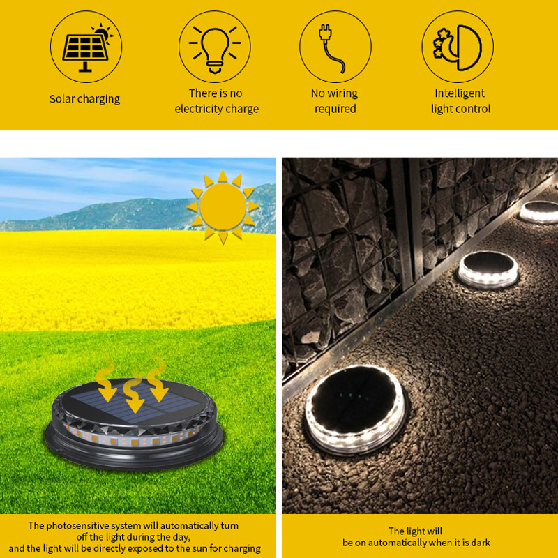 17 LED saules gaisma āra dārza IP65 ūdensnecaurlaidīgi saules gaismas lukturi zāliena celiņam iekšpagalma ainavu dekorēšanai